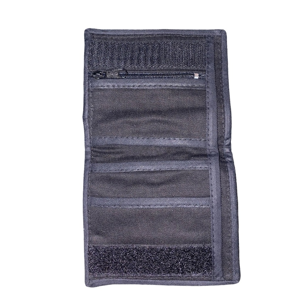 Embroidered floral wallet, handmade, green flower embroidered black, new - Picture 5 of 5